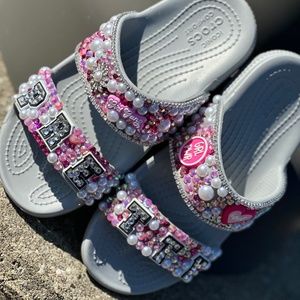 Customized Bling Croc Slides